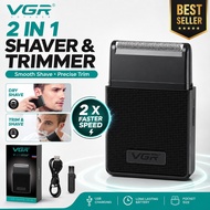 VGR V-376 2 in 1 Men Foil Shaver Electric Razor Trimmer Cordless Hair Remover V376 Small Light 电动剃须刀