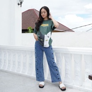 [N00356] Oversized T-Shirt Distro Motif Cat Black White Fennel.Co