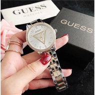 Guess Three-pointed Men's Watch Pointer Business Men's Casual Watch Quartz Movement Transparent Back Men's Watch Stainless Steel Dial Wristwatch