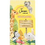 Safari Jungle - Birthday Invitation Card - Digital Invitation - E-Card Design