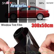 ARMARIO 1Roll 50x3m Car Foils, Scratch Resistant Sun Shade Window Tint Film, Durable Black VLT 1%-50