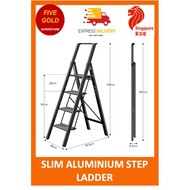 [SG 🇸🇬 Brand ] SAMURAI Step Ladder - 4/5 Steps / ULTRA Slim Aluminium Ladder / Foldable / Space Savings / Large Board La