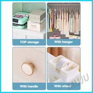 ♘ ⚾︎ MUJU 70CM Plastic Drawer Cabinet With Hanger Durabox Clothes Storage Cabinet Locker Wardrobe