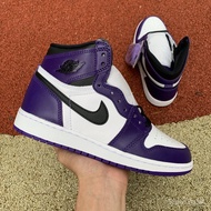 LJR BATCH AJ1 White Purple Special Edition LJR Produced Original Material Air Sneakers Running Shoes