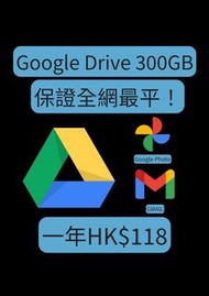 Google Drive 300GB 一年 儲存空間 Gmail Google Photo google one