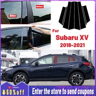 High quality Product details of 8 Pcs Glossy Black Car Door Window Center BC Pillar Post Stickers Trim External Decoration Films Auto Accessories For Subaru XV 2018 2019 2020 2021