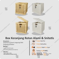 Rattan Box Basket (30x30x30) with Lid