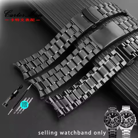 Black Precision Steel Watch strap for Armani Black Knight for Citizen for Casio Watchband 20 22mm Cu