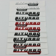 2pcs for Mercedes AMG Turbo Red 4MATIC Biturbo Black 4MATIC + leaf board side logo body logo sticker