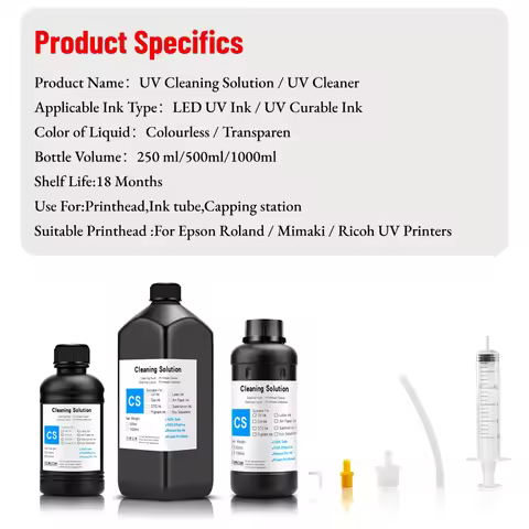 Universal UV Cleaning Solution for Epson for Canon for HP for Brother for Ricoh for Roland UV Printe