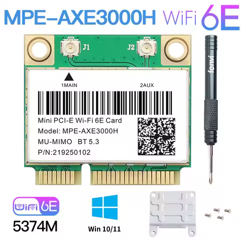 WiFi 6E AX210 Mini Pci-e Network Card For Intel AX210 Bluetooth 5.3 2.4G/5G/6GHz AX5374 Wireless Ada