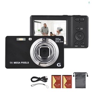 2.7-inch TFT Portable Digital Camera 56MP 4K Ultra HD 20X Zoom Auto Focus Self-Timer Face Detection 