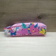 (全新) Smiggle - 粉紅色 小恐龍 單層 筆袋/ 文具袋 / 收納小包