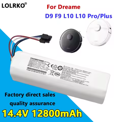 14.4V 9800mAh Li-Ion Replacement Battery for Dreame D9 F9 L10, D9 Pro, D9 MAX, D10 Plus, D10s, L10s 