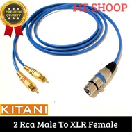kabel jack xlr female/male 3pin to jack 2 rca audio male kitani - female 2 rca 4 meter