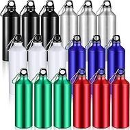 18 Pieces Lightweight Aluminum Water Bottles 24 oz, Resuable Water Bottles Bulk with Twist Cap and K