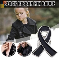 NANZHIJIA Black Ribbon Pin, Awareness Melanoma Cancer Funeral Ribbon Badge Brooch, Enamel Black Ribb