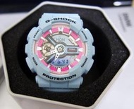 【95% New】CASIO G-SHOCK GMA-S110F-2A 淺藍粉紅玫瑰