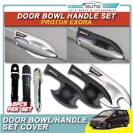 Proton Exora Door Bowl Door Handle Cover Chrome Shining Black Carbon Protector Penutup Pintu Kereta