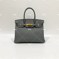 Hermes 63杏仁綠EPSOM皮金釦birkin30