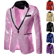 Men Suit Sequin Performance Dress Suit Nightclub Men's Suit Host Ceremonial Photo Studio Jacket Suit