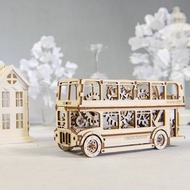 手作動力模型 倫敦巴士 木製組合可動玩具
