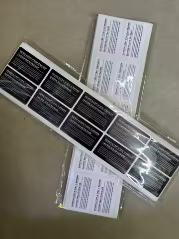 100pcs/lot batch universal mobile phone sealed label sticker 52mmX30mm white black