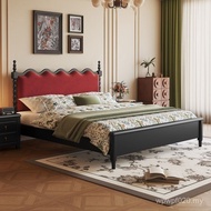 French Solid Wood Bed Soft Reliable Large Bed 1.8 American Retro Rice Modern Simple Main Bed Soft Be