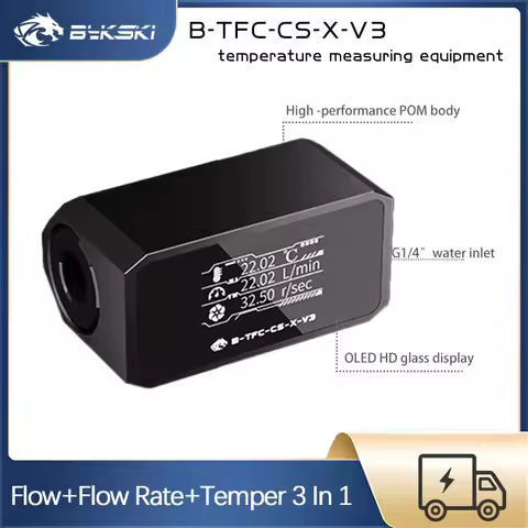 Bykski B-TFC-CS-X-V3 Water Cooler System Monitor for Temperature Meter / Water Flow OLED Display Dou