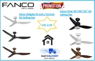 FANCO DELGALA (45/52INCH) / F STAR (36/46/52INCH) DC MOTOR CEILING FAN WITH REMOTE CONTROL AND FREE EXPRESS DELIVERY