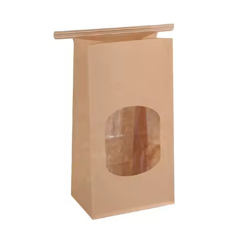 50 Pieces Bakery Bags Gift Packing Kraft Paper Bag Cookie Packs M