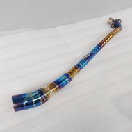 BIG elbow stainless/bluegold 51mm for Wave 110 Xrm 125 Smash 110/115 Rs 125 Fury 100/110 Raider j Ex