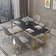 Dining table luxury rectangular table marble Italian slate table home dining table and chair wrought iron dining table restaurant table