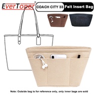 EverToner Felt Insert Bag Organizer for COACH CITY 33 Tote Makeup Handbag Organizer Travel Inner Purse Women Portable Cosmetic Inside Bags