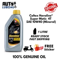 Caltex Havoline SuperMatic 4T SAE 10W40 1L Mineral (FREE Sticker) Minyak Skuter Caltex Scooter Motorcycle Oil