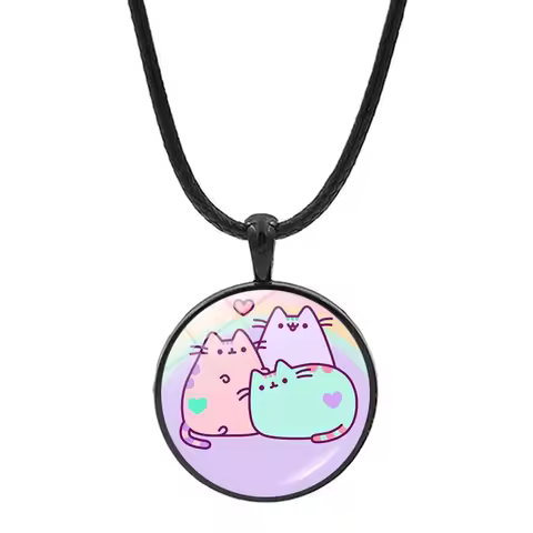 Cute Pusheen Cat Pendant Pusheen Necklace Bracelet Charm Pendants Kawaii Cat Keychains for Bag Charm