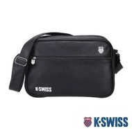 K-SWISS 皮革側背包 黑色小包