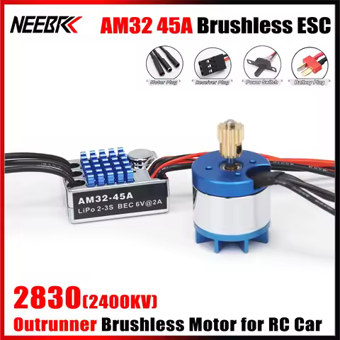 MN128 Upgrade Parts NEEBRC 2830 2400KV Outrunner Brushless Motor AM32 45A ESC for RC Crawler Car Wlt