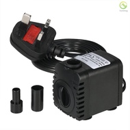 ☀[HOM]600L/H 8W Submersible Water Pump for Aquarium Tabletop Fountains Pond Water Gardens and Hydroponic Systems with 2 Nozzles AC220-240V