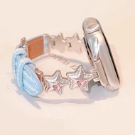Star Denim Watch Strap For A-pple Watch Strap Series10 9 8 7654321,SE Ultra2 iwatch Strap Denim i Wa