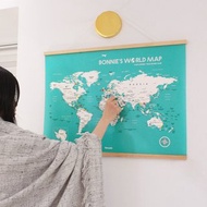 世界地圖-專屬訂製實木框海報-湖水綠 聖誕客製化禮物 送禮推薦