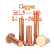 Copper countersunk head rivets GB869 percussion type flat head flat cone head solid rivets Copper d 
