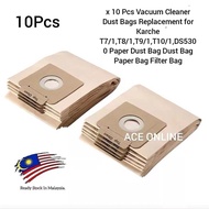 x 10 Pcs Vacuum Cleaner Dust Bags Replacement for Karcher T7/1,T8/1,T9/1,T10/1,DS5300 Paper Dust Bag
