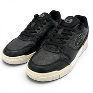 全新未使用 ▲ COACH CCN65 SOHO 經典帆布 C 字 Logo 皮革運動鞋，炭黑色，7.5 碼，女款，附鞋盒