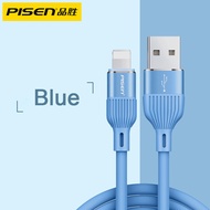 สาย USB Pisen สำหรับ IPhone14 13 12 11 Pro Max Xs X 8 Plus สาย2.4A สายชาร์จเร็วสายสำหรับ iPhone สายชาร์จแบตเตอรี่สายข้อมูล USB