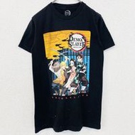 古著鬼滅之刃（鬼滅之刃）墨西哥製造短袖動漫人物印花 T 卹，黑色，小號