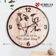 TRI Heracles wooden wall clock - Engraved with name, text, logo, image as a gift to thank teachers 1