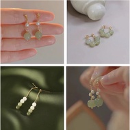 Next Day Delivery Earrings Ear Clips Retro Costume Pendant Imitation Jade Pendants