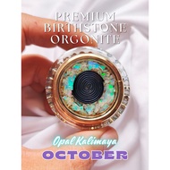 Premium Pocket Orgonite Birth Month October Birthstone - Full Opal Kalimaya x Herkimer Diamond