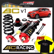 🔥Adjustable🔥Perodua NEW MYVI ICONIC 2018+ BC Racing V1 Series Hi Lo Soft Hard Adjustable Absorber / 